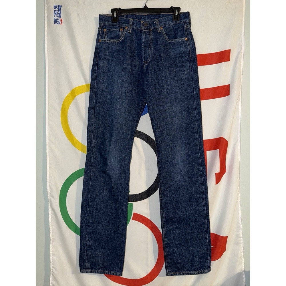 Levi's Men's Straight Jeans in Dark Blue Denim